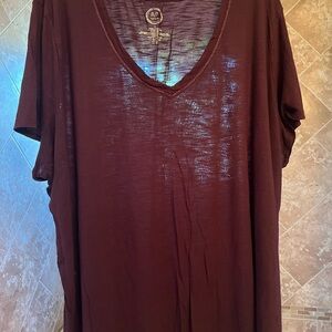 Maurices Burgundy V-Neck Tee